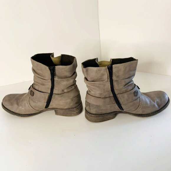 Rieker Peggy 98 Beige Leather Ankle Boots - Picture 5 of 9